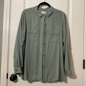 Charter Club Oversized Button Down Shirt Size Medium